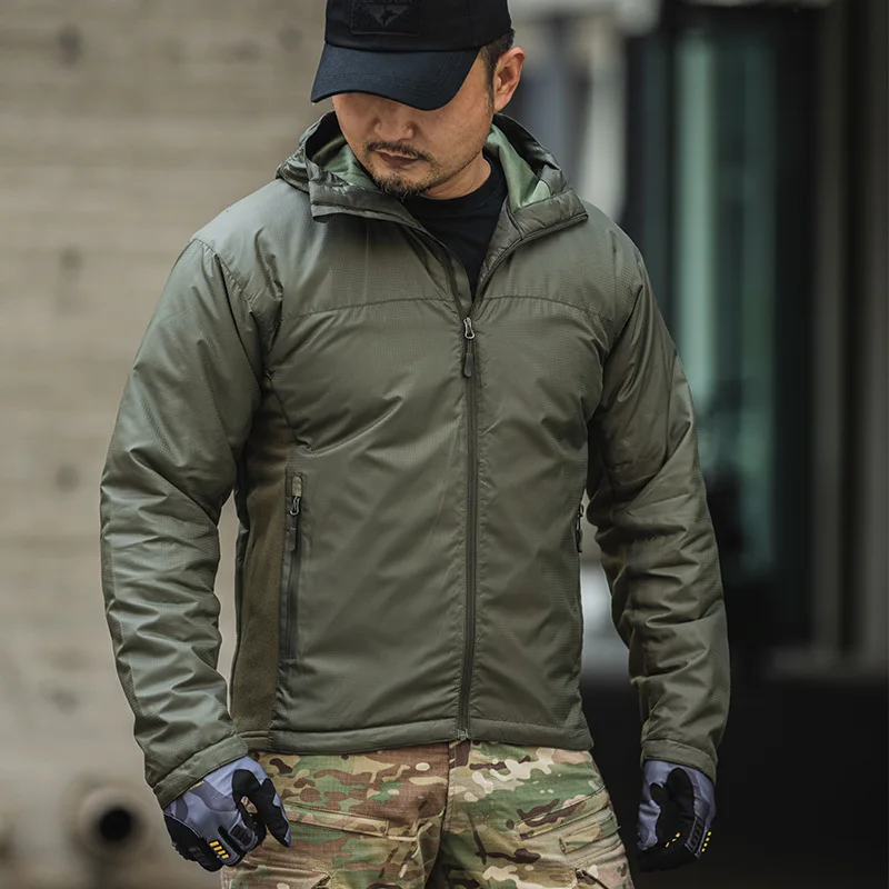 Chaqueta gruesa de algodón con capucha para hombre, Parkas del ejército militar, chaquetas de combate al aire libre, cortavientos impermeable ligero, Invierno - imagen 3