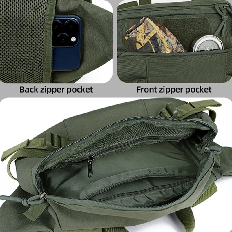 Riñonera táctica Molle para caza, senderismo, escalada táctica, bolsa de pecho para hombres, deportes al aire libre, pesca, Tiaining, bolso cruzado de viaje - imagen 5