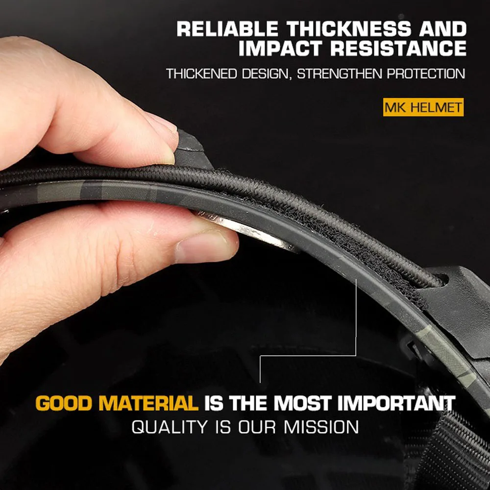 Casco táctico MK engrosado para caza al aire libre, entrenamiento de combate, casco rápido, tiro, Airsoft, deportes de ciclismo, equipo de protección completa - imagen 5