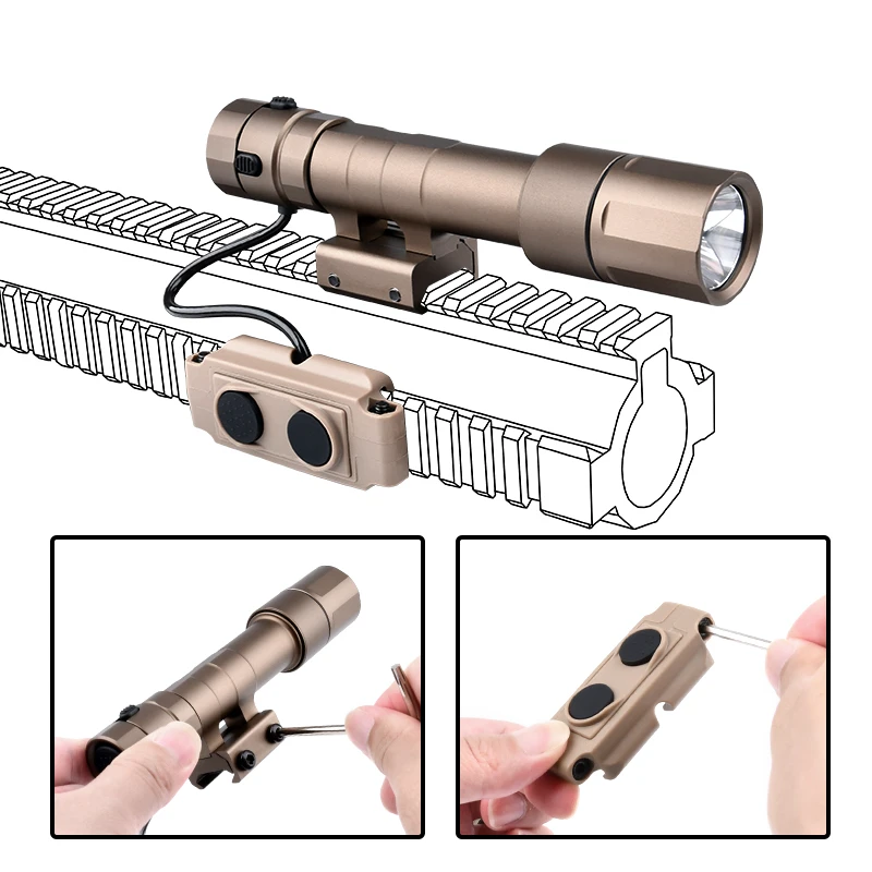 Wadsn-linterna Led táctica de Metal con interruptor de doble función, riel Picatinny, Airsoft, luz para arma de caza, 2,0 IR, 20mm - imagen 2