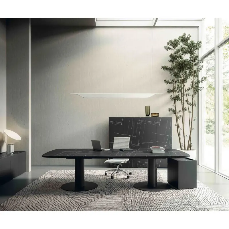 Mesa de comedor de isla Rock, combinación de silla y mesa de comedor de suspensión acrílica de alta gama, villa de lujo simple y moderna - imagen 5