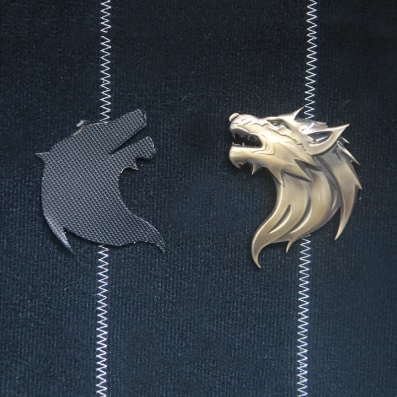 Insignias de moral de cabeza de Lobo de Metal en mochila, pegatina de decoración de bestia, parches de gancho y bucle de Metal 3D para ropa, brazalete táctico - imagen 5
