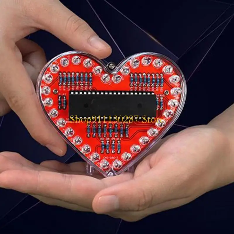 Placa circuito corazón J1HC para electrónica, soldadura potencia ampliable para principiantes, 5V - imagen 2