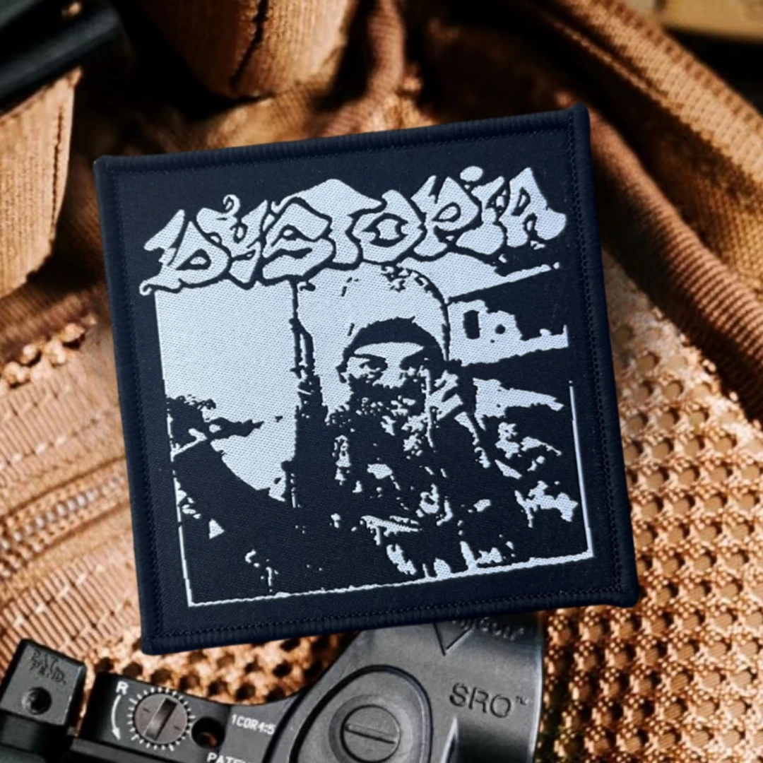 Insignia de moral Dystopia Punk Roc, emblema militar, brazalete táctico, gancho y bucle bordados para ropa, pegatinas para mochila