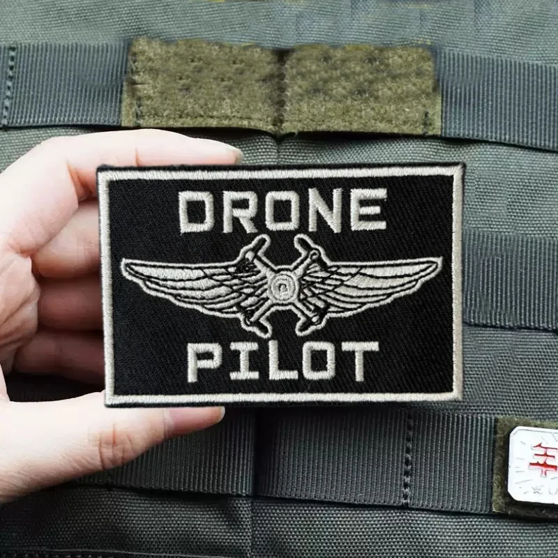 Parche bordado DRONE PILOT para ropa, insignia de moral, gancho, parches militares tácticos, pegatinas para mochila - imagen 2