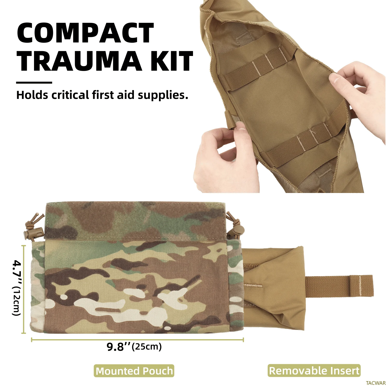 Bolsa táctica para traumatismos, rollo 1 IFAK, botiquín de primeros auxilios Individual EDC, bolsa médica rápida para cinturón, chaleco de caza Airsoft, equipo portador de placa - imagen 2