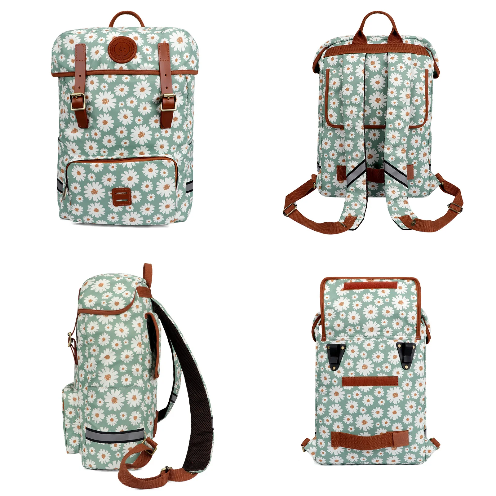 Tourbon-Bolsa de lona para asiento trasero de bicicleta, mochila de hombro para ocio, bolso escolar diario, Estilo Vintage - imagen 2