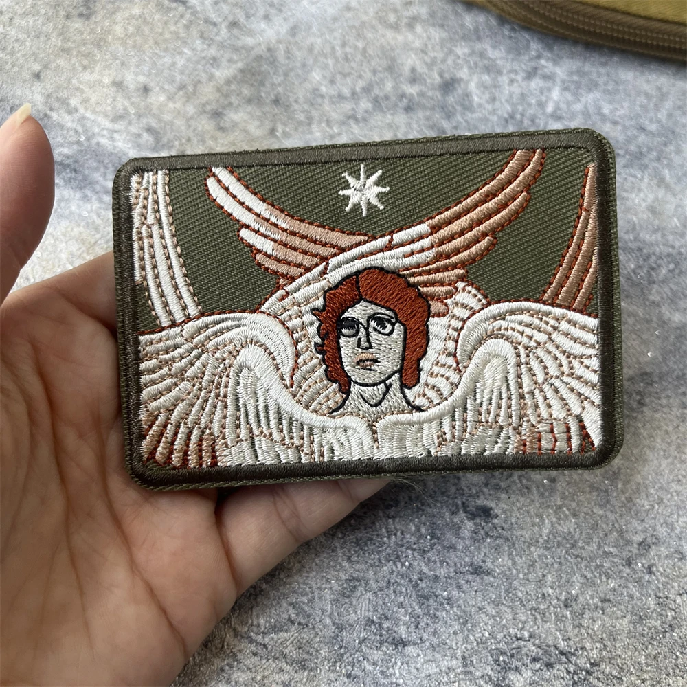 Parche bordado moral Ángel Seraphim – Velcro táctico para mochila - imagen 4