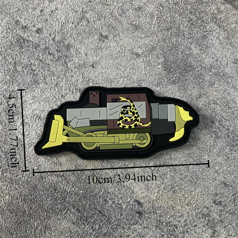 Killdozer Gadsden PVC moral gancho bucle parche mochila pegatina para ropa insignia táctica parches brazalete del ejército militar - imagen 3