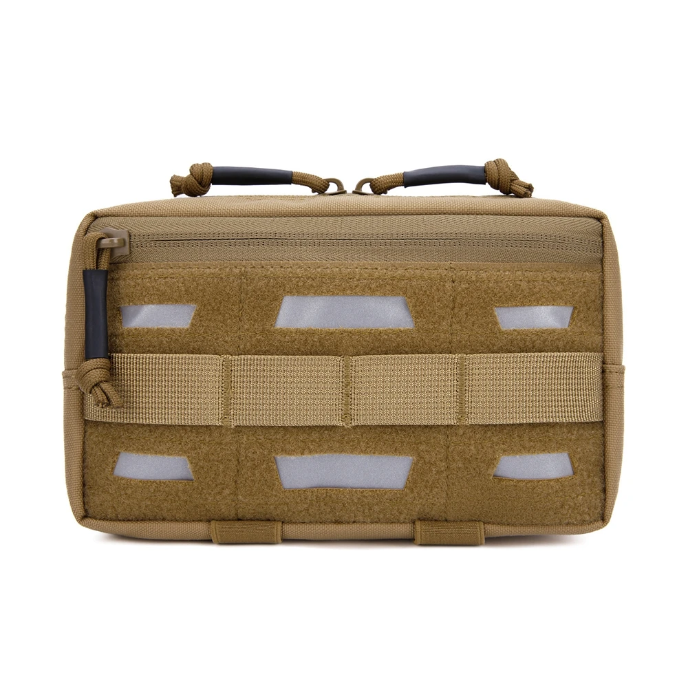 Bolsa de cintura para herramientas de viaje táctica, color negro, resistente al agua, con corte láser de nailon 1000D, con raya reflectante - imagen 5