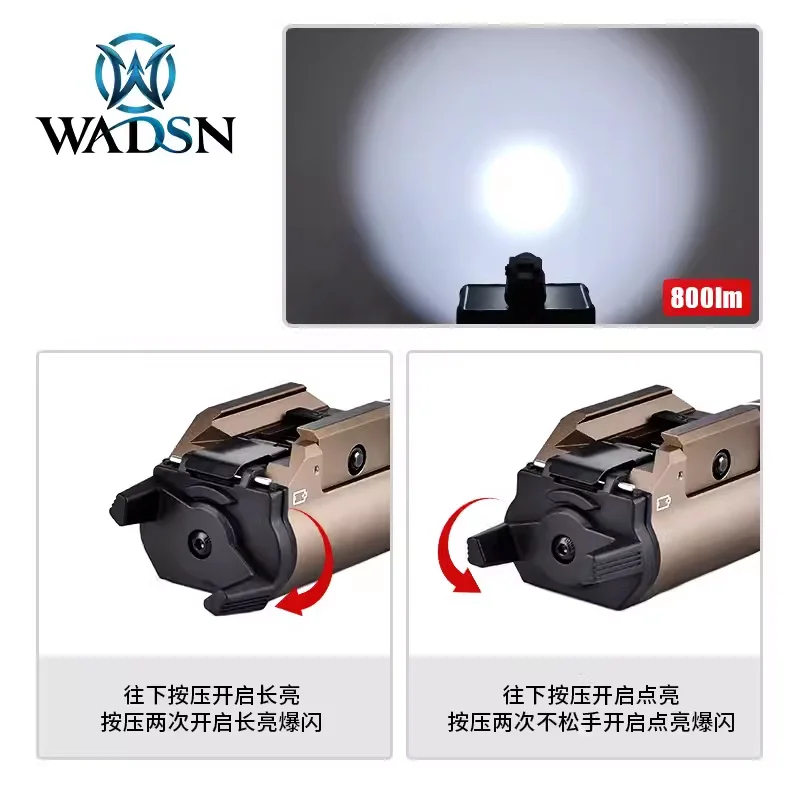 Lámpara colgante para pistola táctica TR 1 HL, luz estroboscópica de Metal de 800 lúmenes, potente linterna CNC para Glock 17, 19, X300, X400, Airsoft de caza - imagen 3