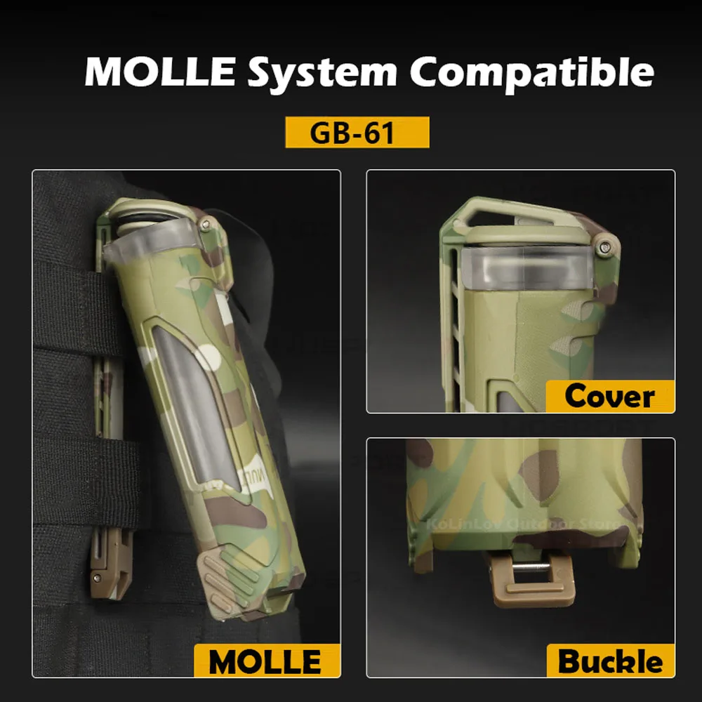Caja de almacenamiento de batería táctica, sistema MOLL de retención Compatible con baterías 18650 CR123 AA/AAA, accesorios militares de caza - imagen 5