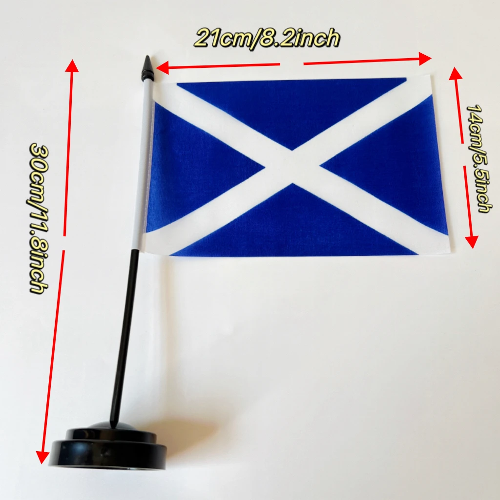 Bandera de escritorio de oficina de 14x21cm, bandera de Escocia de poliéster, bandera nacional de Escocia, pancarta de país, adornos de escritorio, banderas - imagen 3