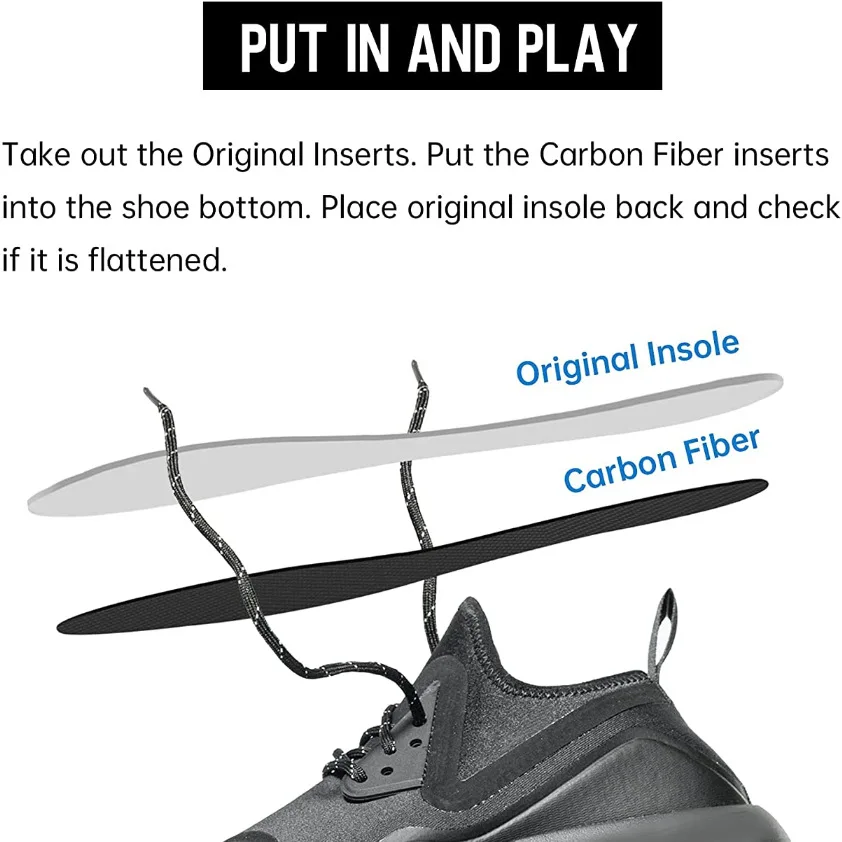 Plantillas de fibra de carbono para deportes, correr, fútbol, baloncesto, plantilla anti-prego, antiperforación, plantilla antitórsional con absorción de impacto - imagen 4