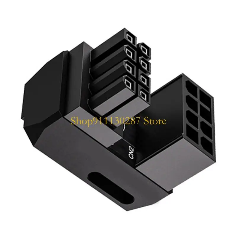 J1HC 8pin Adaptador alimentación GPU 180 grados Conector angulado Aluminio para tarjeta gráfica - imagen 4