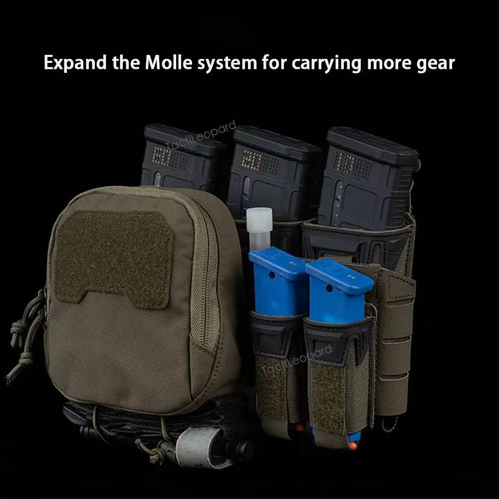 Chaleco táctico K, cartel MOLLE, adaptador de segunda capa para pinza, bolsa Triple Mag, equipo de expansión, accesorio portador de placa Airsoft para caza - imagen 5