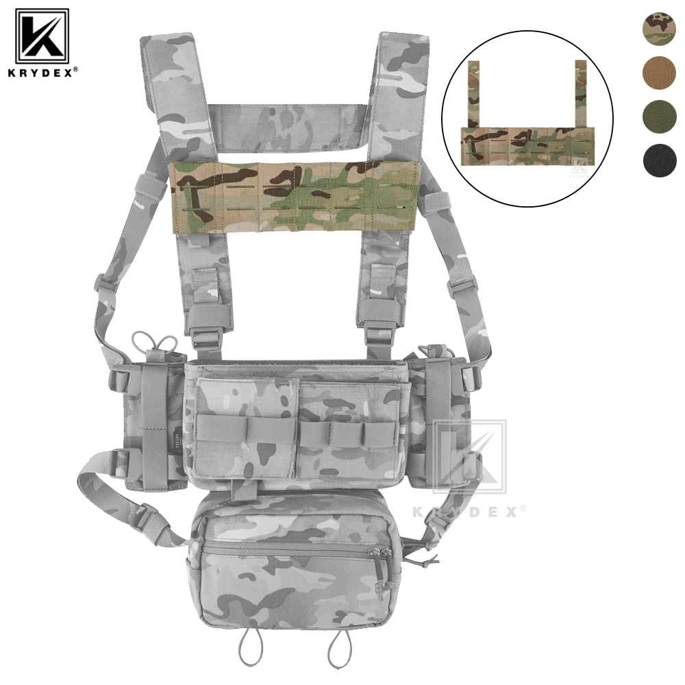 KRYDEX-plataforma de pecho táctica, soporte frontal para pecho, puente MOLLE, Panel de montaje para teléfono, plataforma para D3CR MK3 MK4 UW SOP, accesorios