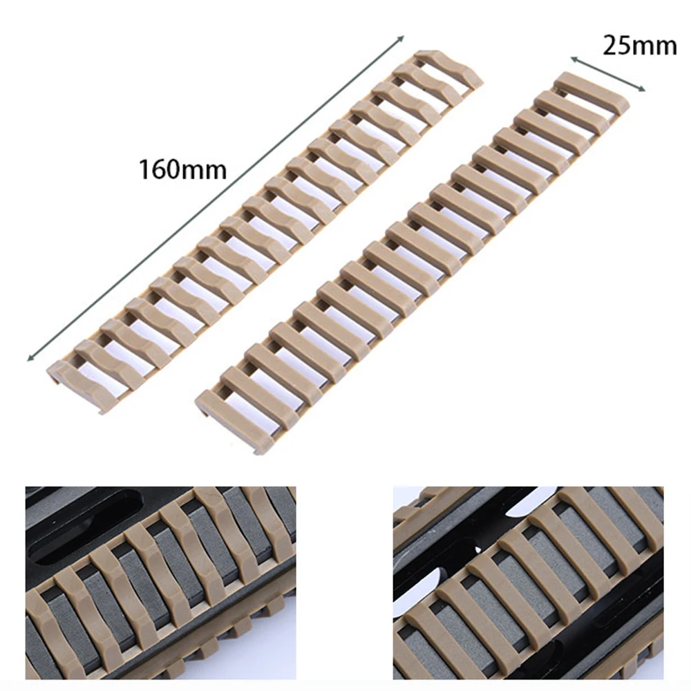 WADSN Airsoft, 18 ranuras, escalera Picatinny, Panel de riel, Protector de guardamanos, cubierta resistente, accesorio de luz táctica, 4 Uds./1 lote - imagen 3