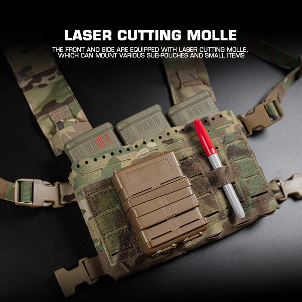 Plataforma de pecho táctica MK5 Molle SS MKV Micro Fight Chassis Placard 5,56 Triple bolsa de revista caza Airsoft aparejo de pecho chaleco equipo - imagen 3