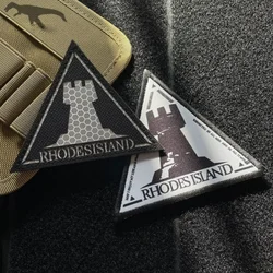Insignia de moral IR reflectante de Rhodes Island, accesorios de bolsa táctica, Parche de gancho y bucle, emblema binario de Anime Arknights para uniforme