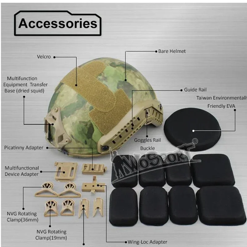 Casco táctico FAST MH Airsoft Protector de cabeza de caza Paintball CS cascos de juego de guerra - imagen 4