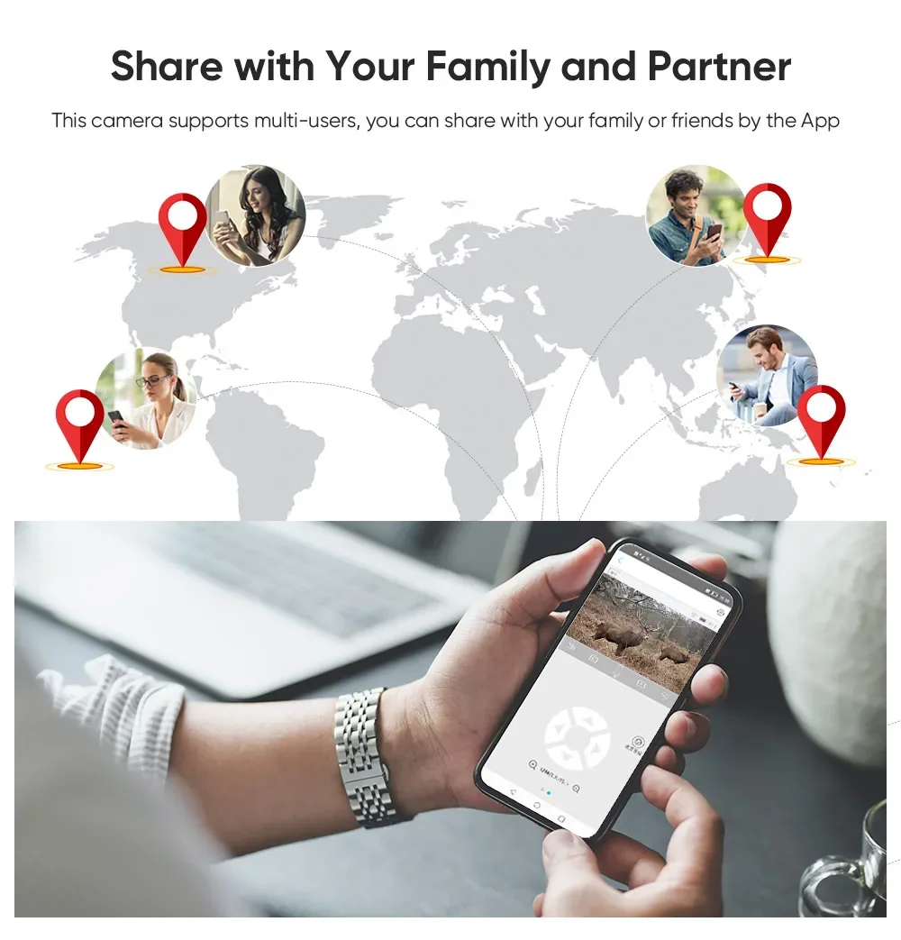 Cámara Solar 4G red SIM inalámbrica al aire libre 2K HD noche a todo Color detección de seguridad humana/animal cámara de vigilancia de vida silvestre - imagen 4