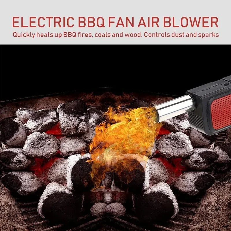 Ventilador de barbacoa eléctrico de mano, soplador de aire portátil para acampar al aire libre, barbacoa, Picnic, herramienta de cocina, accesorios para parrilla de panadería - imagen 4