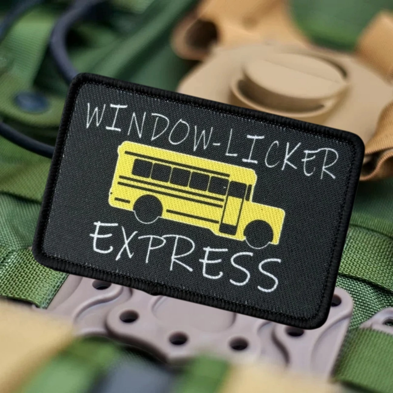 Parche táctico de moral Express para lamer ventanas, equipo militar para exteriores, pegatina para mochila, parches impresos con gancho y bucle para ropa - imagen 2