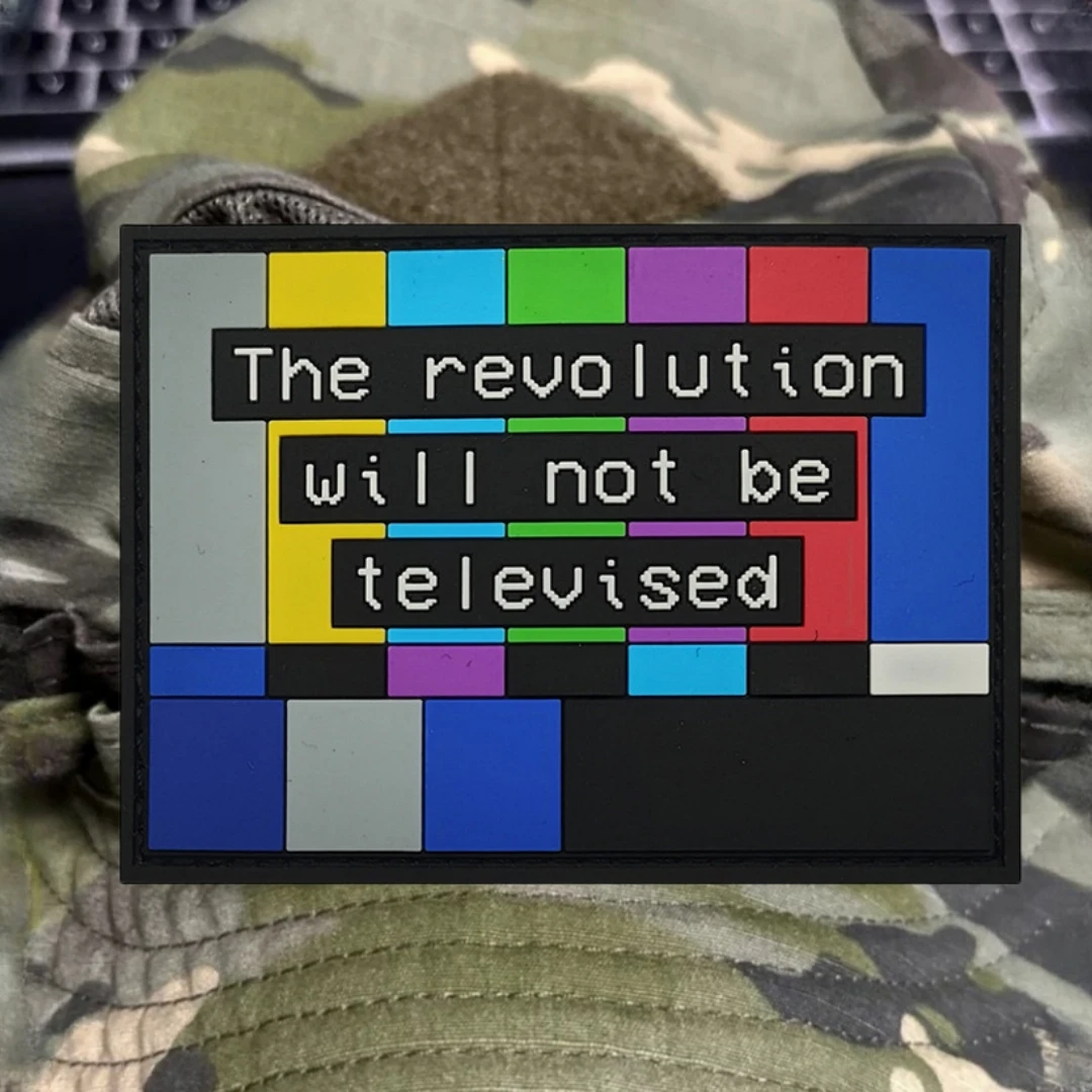 No será televisión insignia de moral táctica mochila militar brazalete decorativo parches de gancho y bucle de PVC para ropa - imagen 3