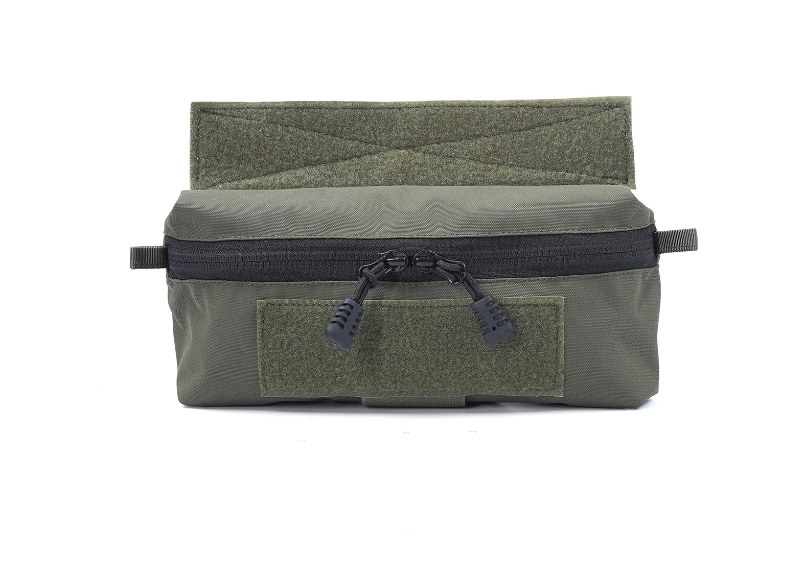 Vista superior de la bolsa táctica D.M.GEAR con cremallera abierta