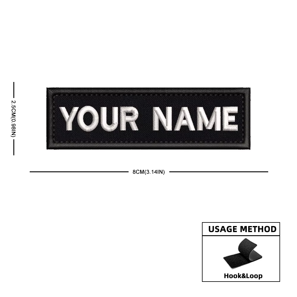Parche militar rectangular bordado personalizado nombre, planchar - imagen 3
