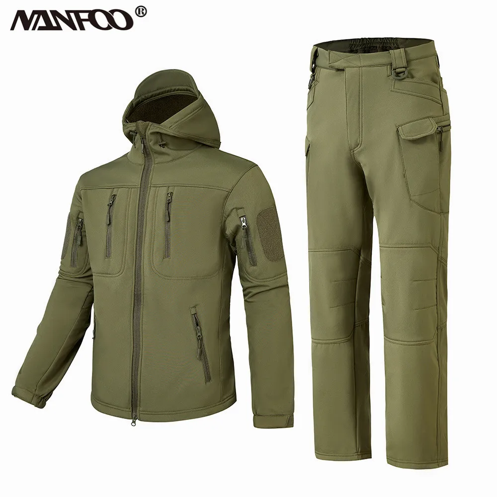 Conjunto de chaqueta y pantalones de ciclismo para hombre, traje deportivo impermeable con cremallera frontal completa, térmico, viento, Otoño e Invierno - imagen 2