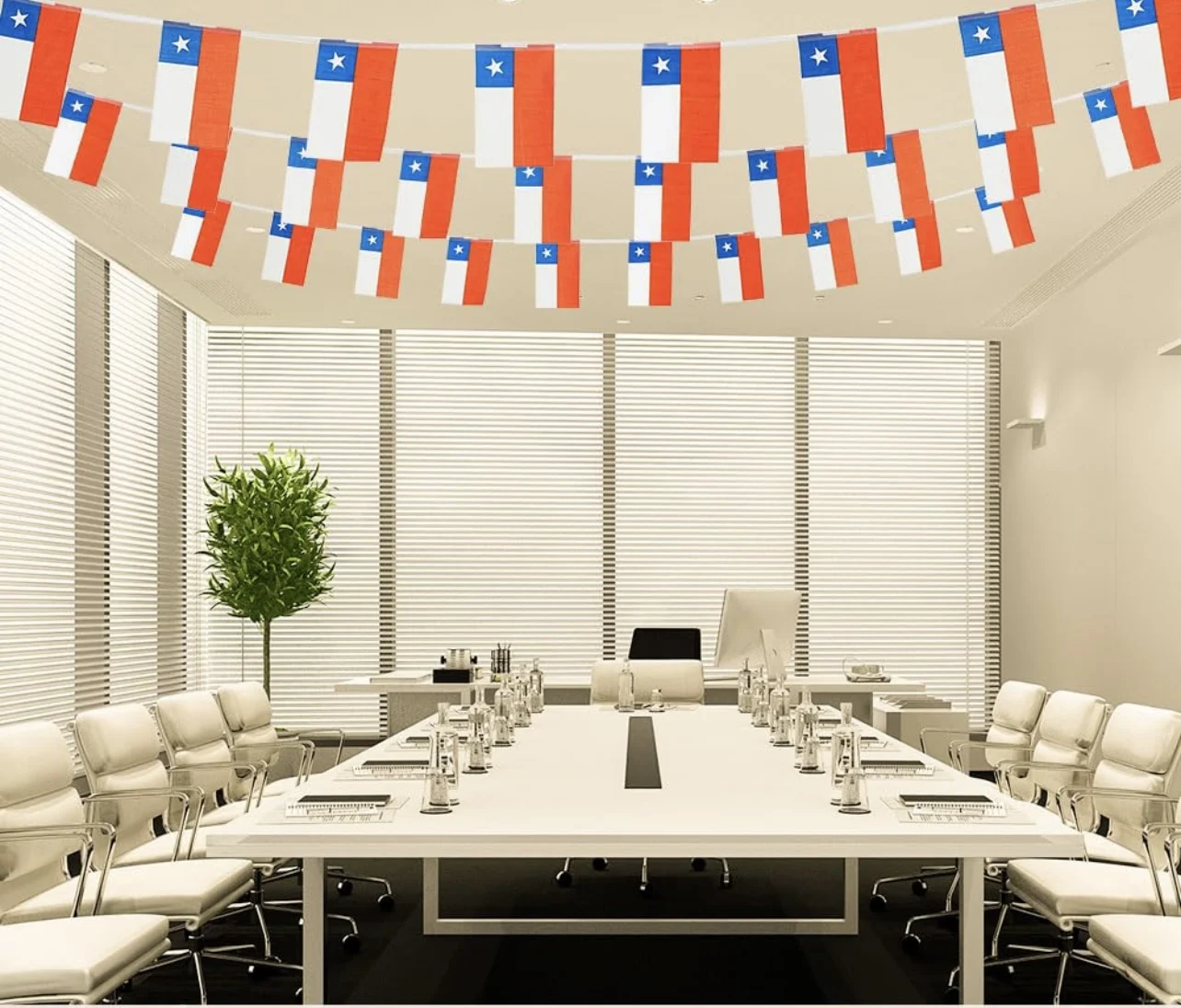 Bandera de Chile, banderines de poliéster de Chile, banderas de cuerda, 14x21cm, 20 unidades/juego, banderines de chile, banderines, banderines de cuerda, banderines, Festival Par - imagen 3