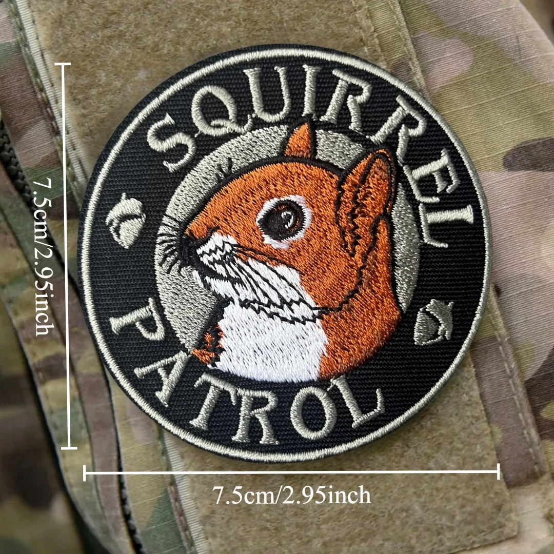 Parche de patrulla de ardilla, insignia de moral táctica, emblema del ejército militar, pegatina para mochila, parches de gancho y bucle bordados para ropa - imagen 3