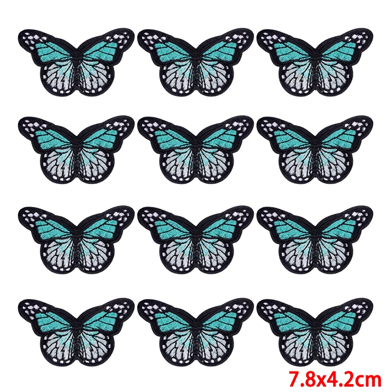 10 unids/lote parche bordado de mariposa de dibujos animados parches para planchar para ropa parches bordados para ropa pegatinas Fusibles de costura - imagen 2