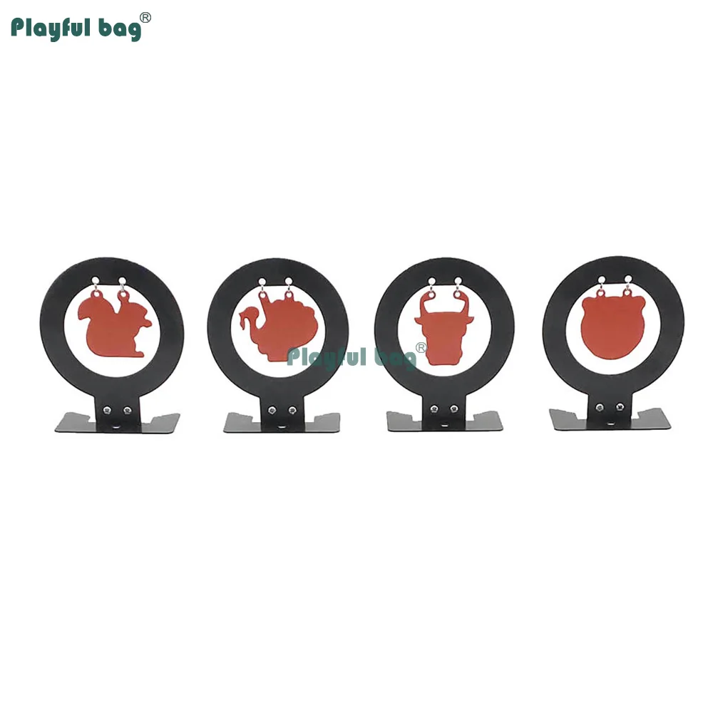 Objetivos reactivos de acero al carbono, placa Bullseye oscilante para Gel Blaster, dardos blandos y BBs, práctica Airsoft AQB212 - imagen 3