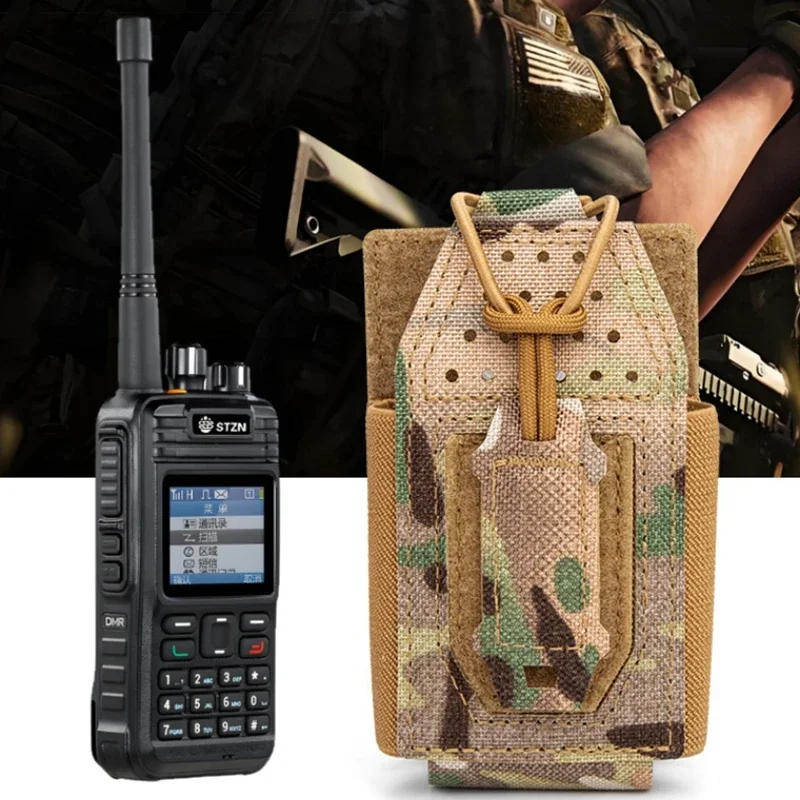 Bolsa táctica para walkie-talkie, tarjeta Oxford 600D, bolsa de Radio Molle, soporte portátil para teléfono deportivo para caza al aire libre, funda para walkie-talkie - imagen 4
