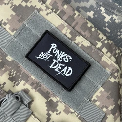 Parche 'PUNKS NOT DEAD', Insignia Táctica de Moral, Emblema Militar del Ejército, Adhesivo para Mochila, Parches Impresos con Gancho y Bucle para Ropa