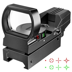 Mira réflex punto rojo y verde para pistola con retículas múltiples
