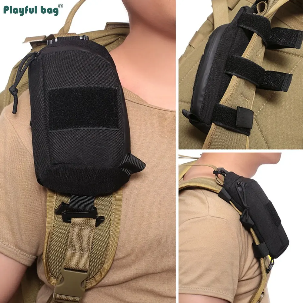 Mochila táctica, bolsa para accesorios de hombro, bolsa de almacenamiento EDC, bolsa para artículos diversos Molle, bolsillo para teléfono móvil colgante en el pecho AVA234 - imagen 5