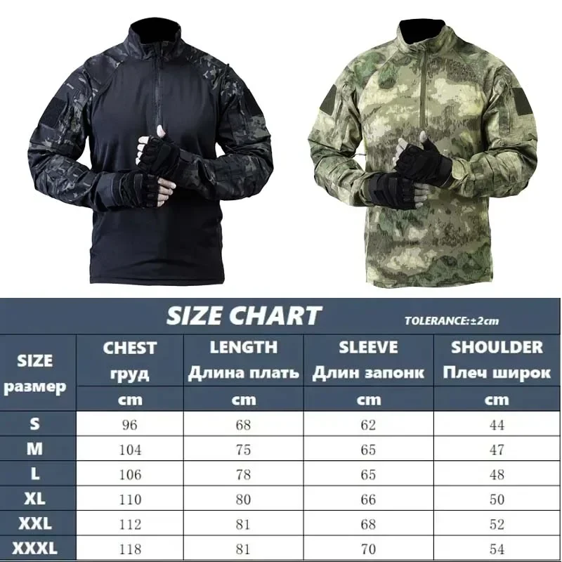 Camisas tácticas, camisa de combate, ropa para hombre, camisetas de manga larga, camiseta transpirable Airsoft, camisetas de camuflaje de secado rápido para Paintball - imagen 4