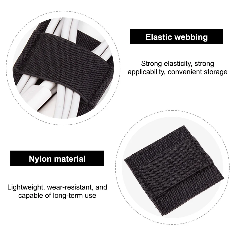 Pegatina de bucle de gancho de Cable táctico, correa de recogida para casco, intercomunicador de auriculares, organizadores de gancho y bucle, pegatina para Walkie de auriculares - imagen 2