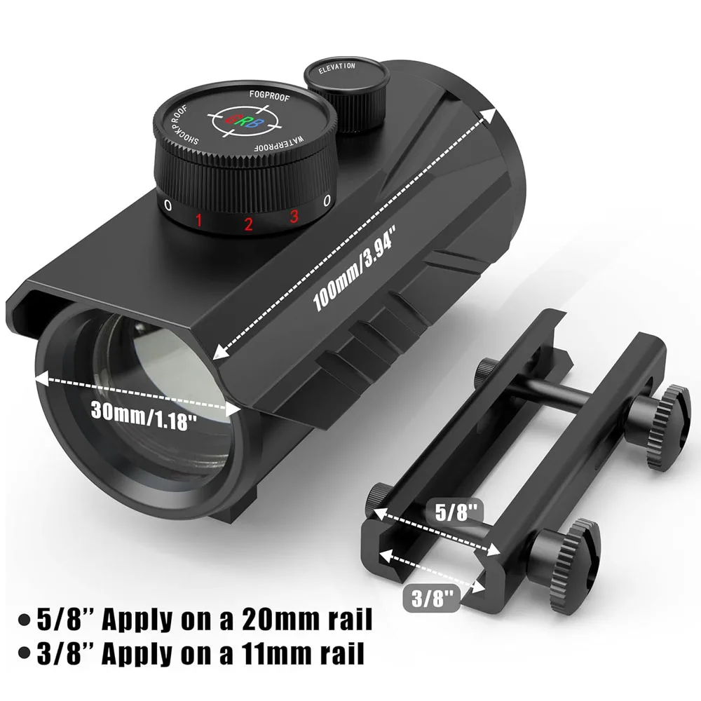 Mira réflex táctica de 1x30mm, mira de punto rojo, verde y azul, mira óptica para Rifle, mira de caza RGB para rieles Picatinny de 11/20mm - imagen 5