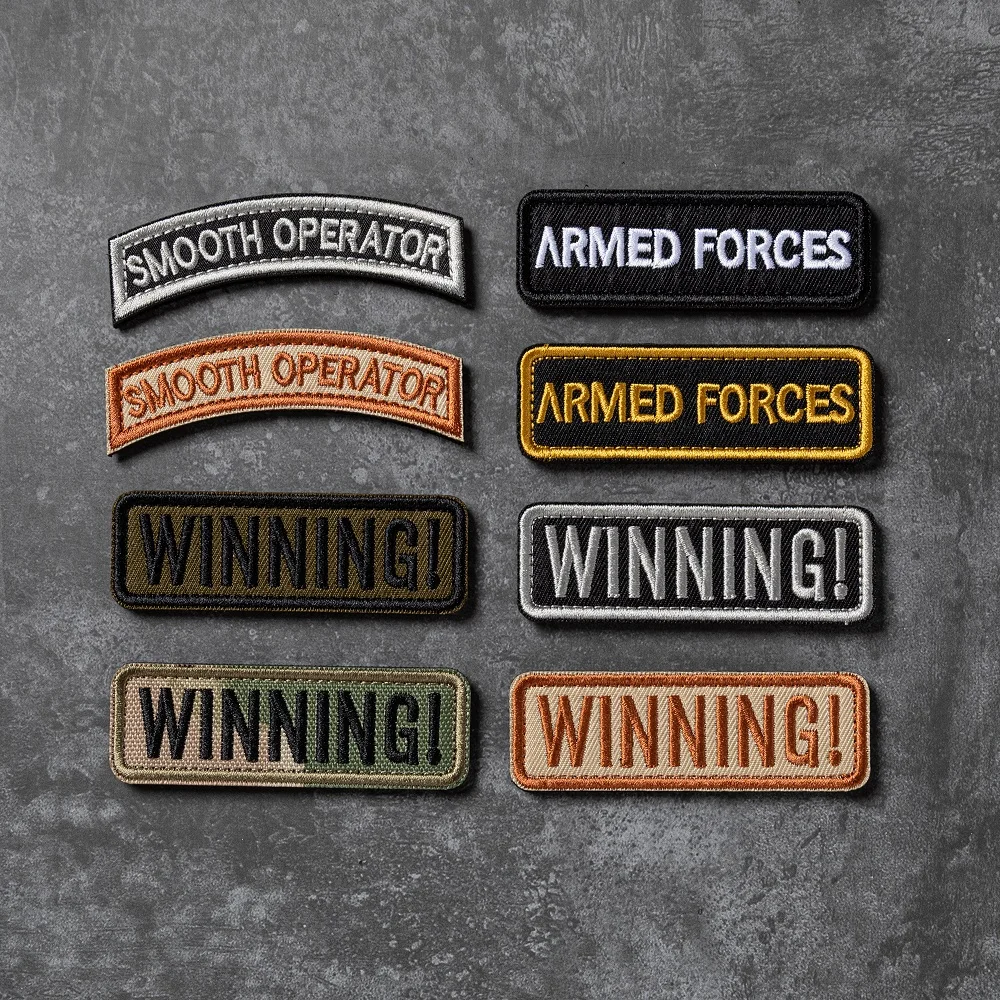 Accesorios para exteriores, bordado de fuerzas armadas, brazalete de pájaro del ejército, elemento de hoja, insignia de letras en inglés, parche para ropa y mochila - imagen 2