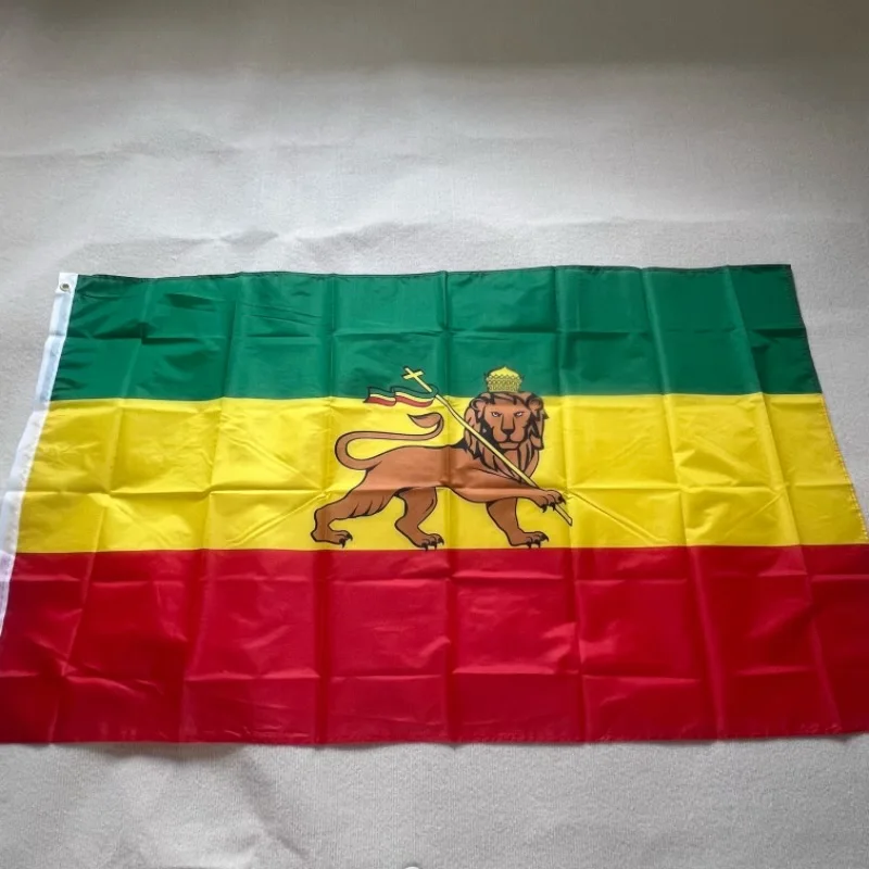 Bandera de Etiopía, 90x150cm, poliéster de alta calidad, colgante, León de Judá, bandera de León etíope de Judá para decoración del hogar