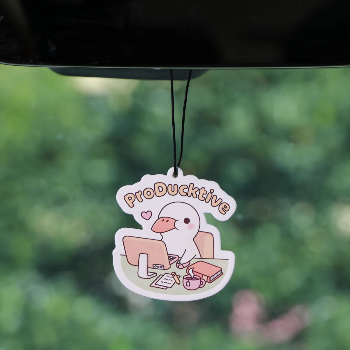 Tabletas de aromaterapia para coche, pato divertido, colgante de fragancia para Interior de coche, citas de oficina, ambientador, decoración colgante para espejo retrovisor