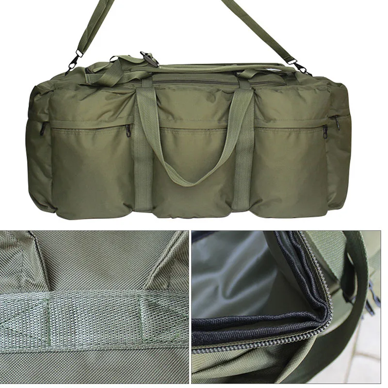 Bolsa de viaje al aire libre para hombres, bolsa de almacenamiento de gran capacidad, mochila de camuflaje militar, paquete de bolso táctico del ejército impermeable, 100L - imagen 4