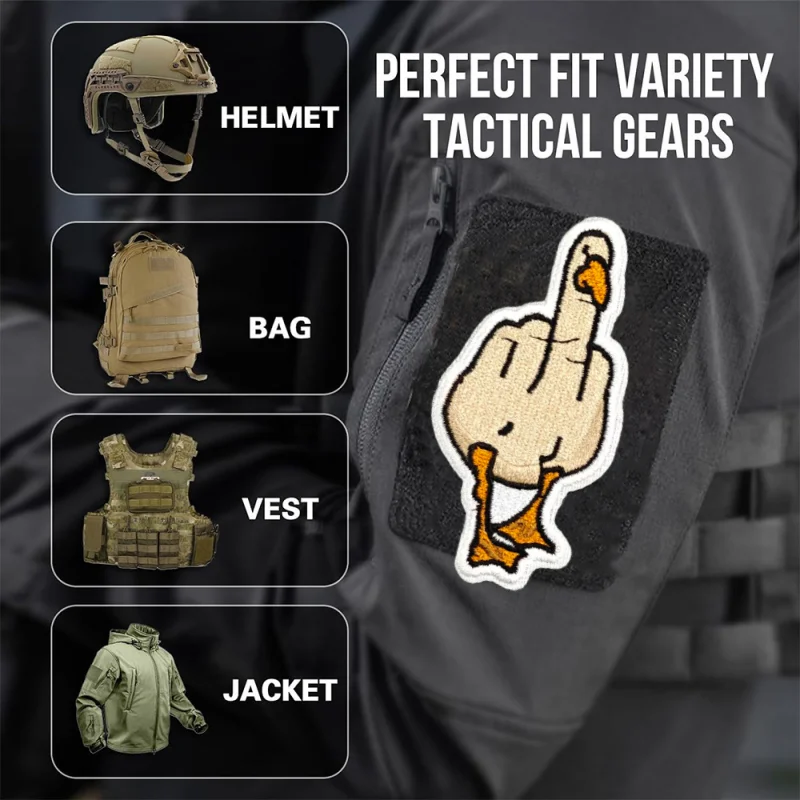 Parche bordado de ganso blanco, chaleco táctico, sombreros con gancho y bucle, insignia de moral, mochila, pegatinas decorativas, parches para brazalete para ropa