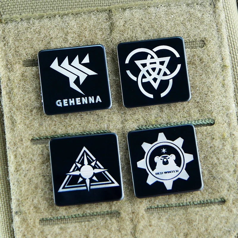 Parche de Metal de juego de archivo azul, Abydos Arius Millennial Gheina, insignia táctica de cubo de 1 pulgada para decoración de ropa y mochila - imagen 3