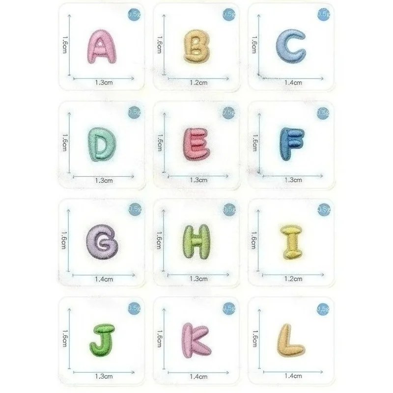 26 uds/pequeño A ~ Z alfabeto de colores letras en inglés pegatinas para ropa, apliques de tela hierro en parche bordado suministros de costura - imagen 5